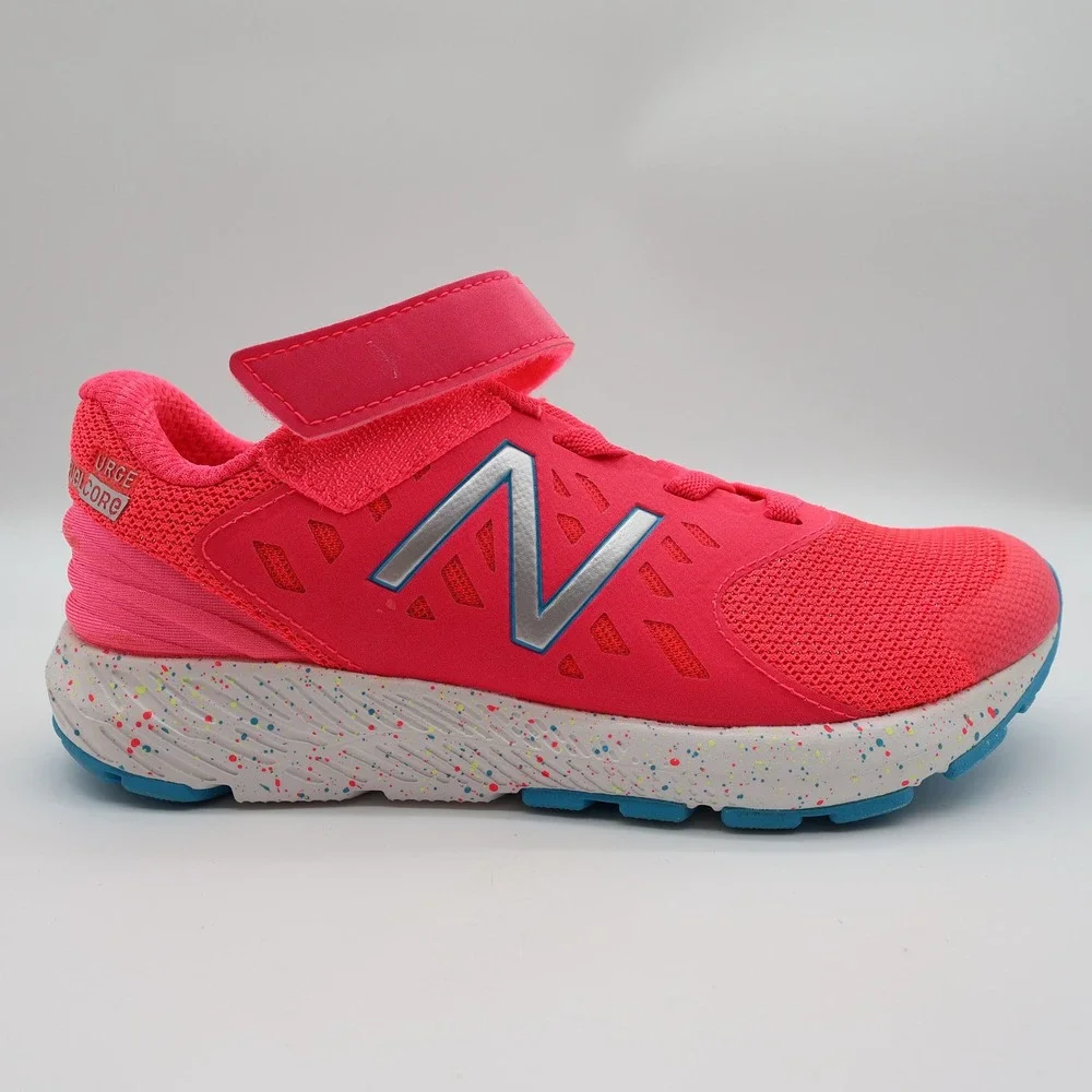New Balance FuelCore Urge Kids Size 3 Pink Mesh Hook Loop Running Shoes KVURGPGP